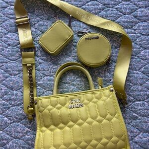 Steve Madden Lemon Quilted Tote Set